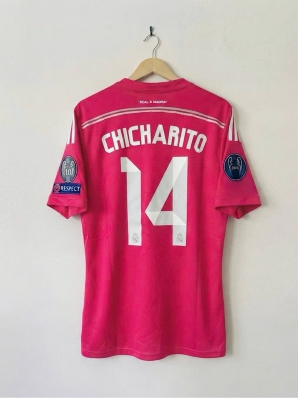 Real Madrid 14/15 UCL  Chicharito #14  Jersey Pink Pink Size Large